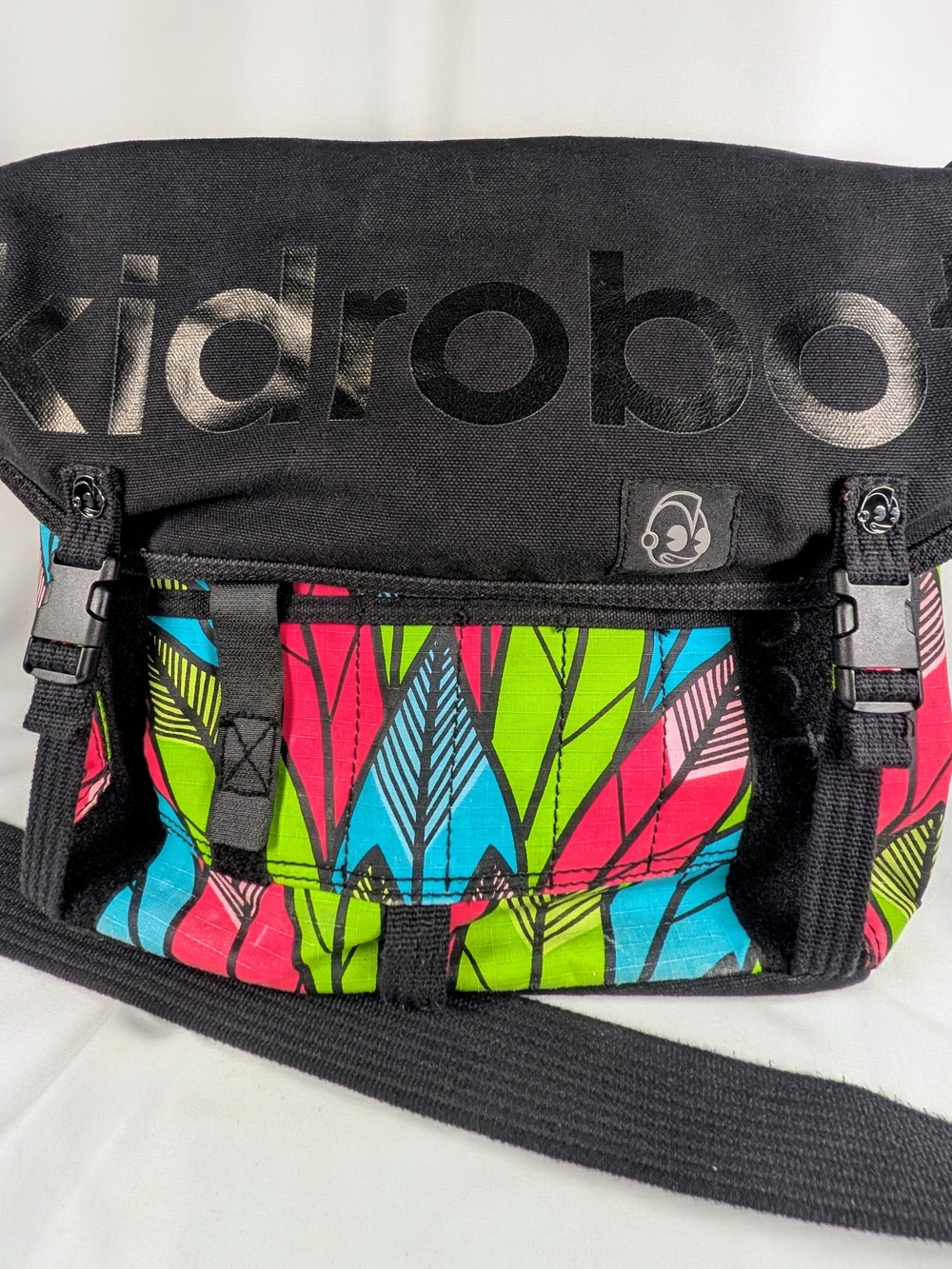 Kidrobot x Supakitch Neon Leaf Messenger Bag Crossbody Tote • Rare Streetwear